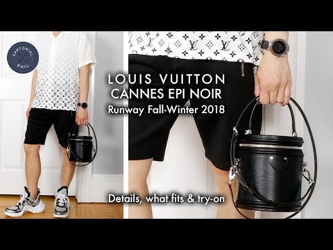 Louis Vuitton NEW Cannes Bag #LVFW18 Epi Noir: Details, what fits & try-on - YouTube