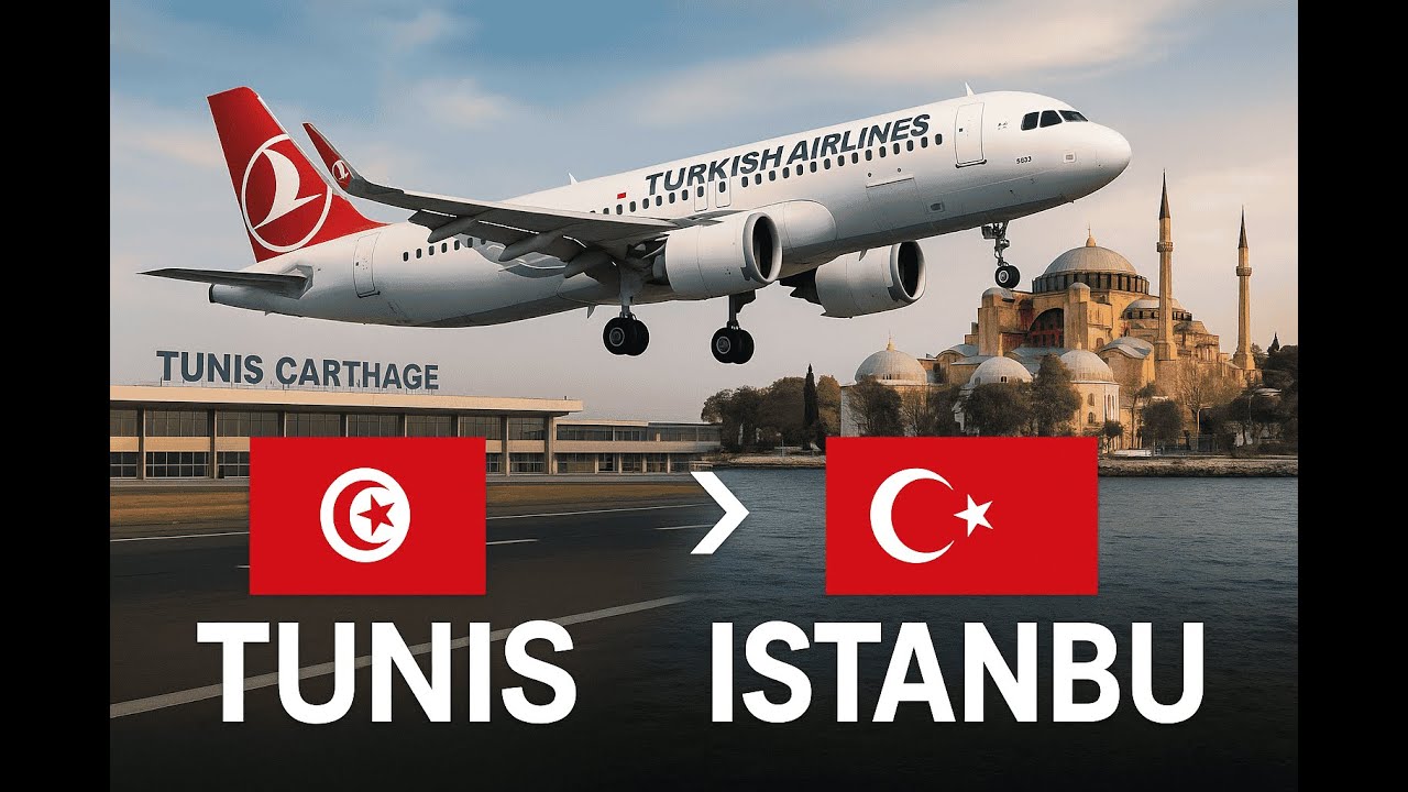 TUNIS to ISTANBUL | Flight via TURKISH AIRLINES (ASMR) | Airbus 320 (A320) Narrowbody
