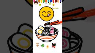 Fun Painting Time, Bowl of Noodle, Satisfying colouring page #funny