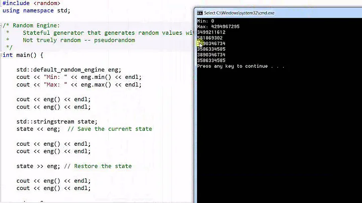 C++ 11 Library: Random Number Engine