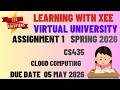 CS435 Cloud Computing Assignment 1 Spring 2026 Virtual University of Pakistan