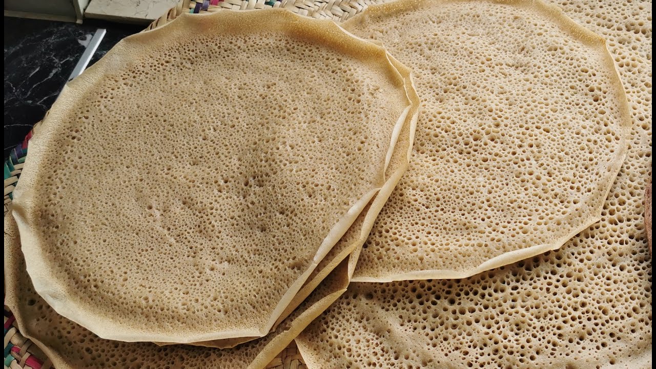 Buchweizen und Teffmehl fermentiertes teig Injera .  #How to make Ethiopian food #injera