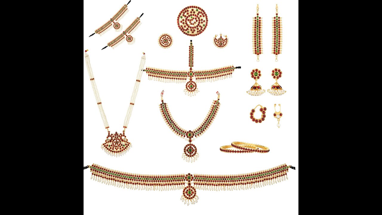 Indian Classical Bharatanatyam Dance Jewellery Set | GoldenCollections.com