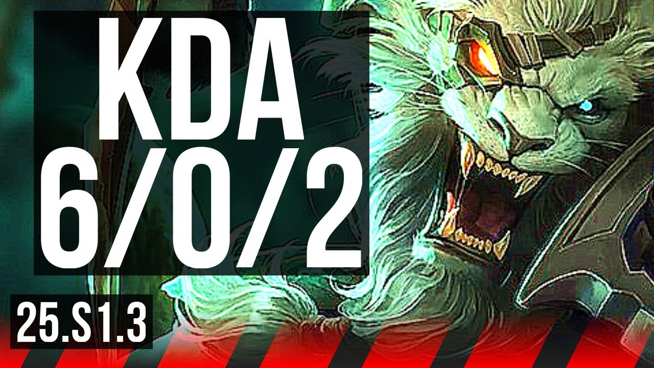 RENGAR vs TEEMO (TOP) | 6/0/2, Dominating | KR Master | 25.S1.3