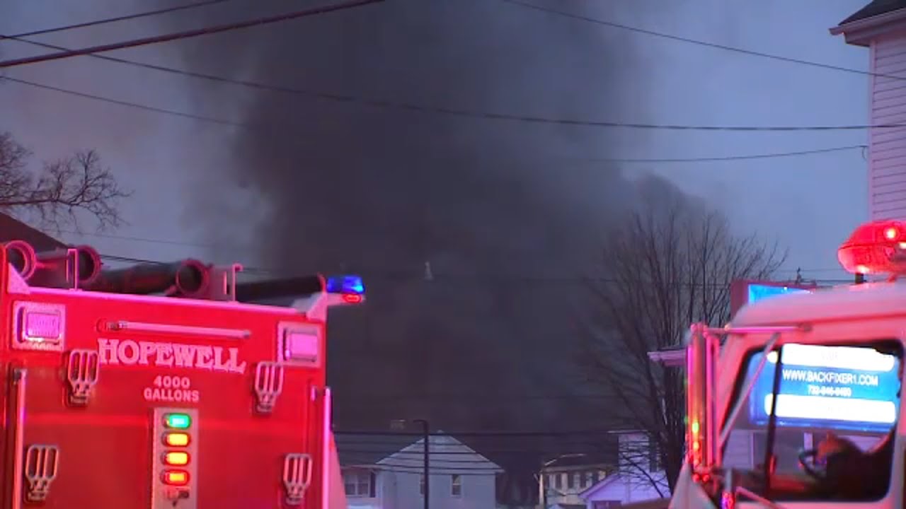 Firefighters continue to battle blaze at mattress warehouse in NJ