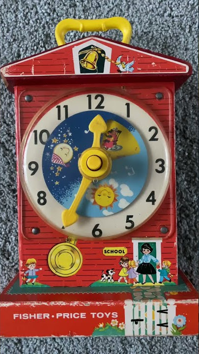 Fisherprice music box teaching clock - vintage 1960’s