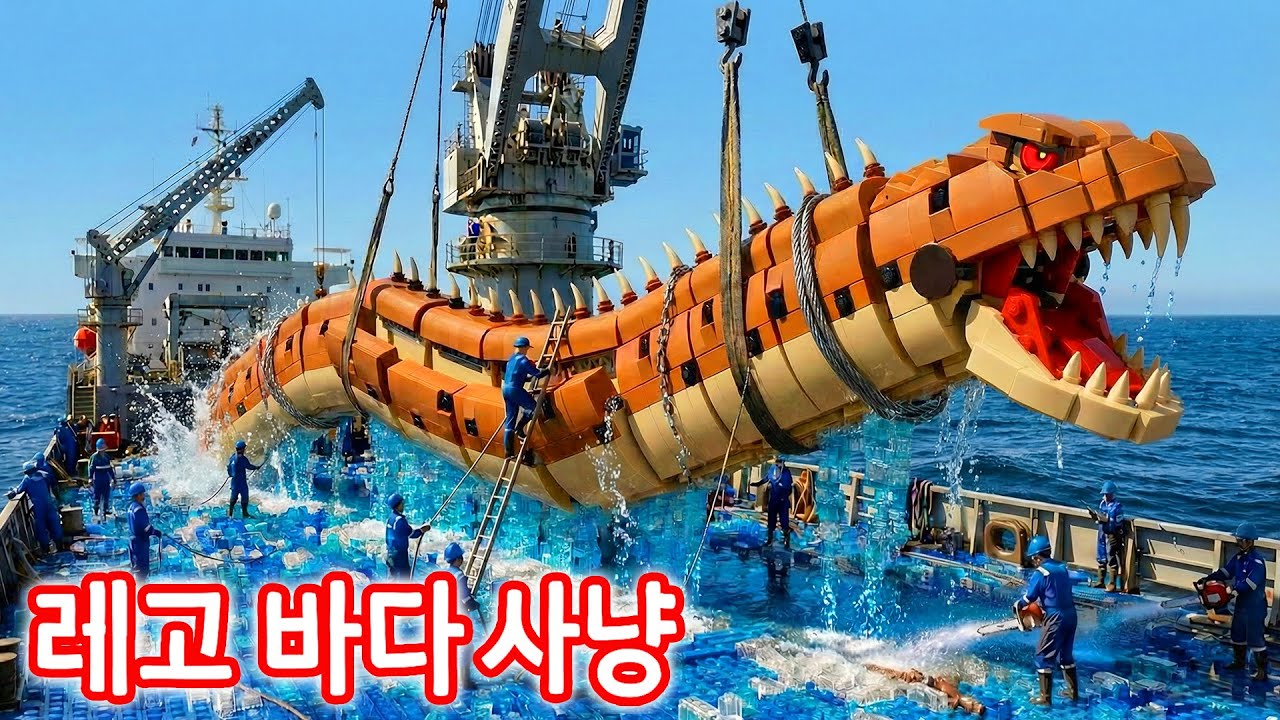 낚시와 요리 HUGE 레고 Moray Eel 🌊💖 ASMR 심해 괴물 절단 챌린지 IRL ✨ Lego Ocean Chef