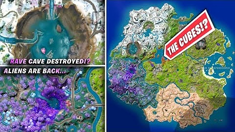 FORTNITE Map Concept! The Map if the ALIENS invaded in Chapter 3! CUBES RETURN, RAVE CAVE DESTROYED