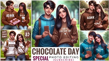 Chocolate DaY Special 3D AI Lovers Photo Editing| How to create Chocolate day special photo editing