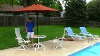 9 Ft Octagon Auto Open Patio Umbrella Youtube