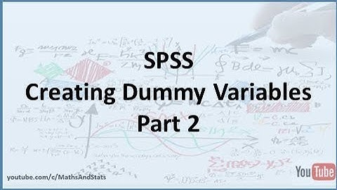 SPSS: How to create a set of Dummy Variables - Part 2