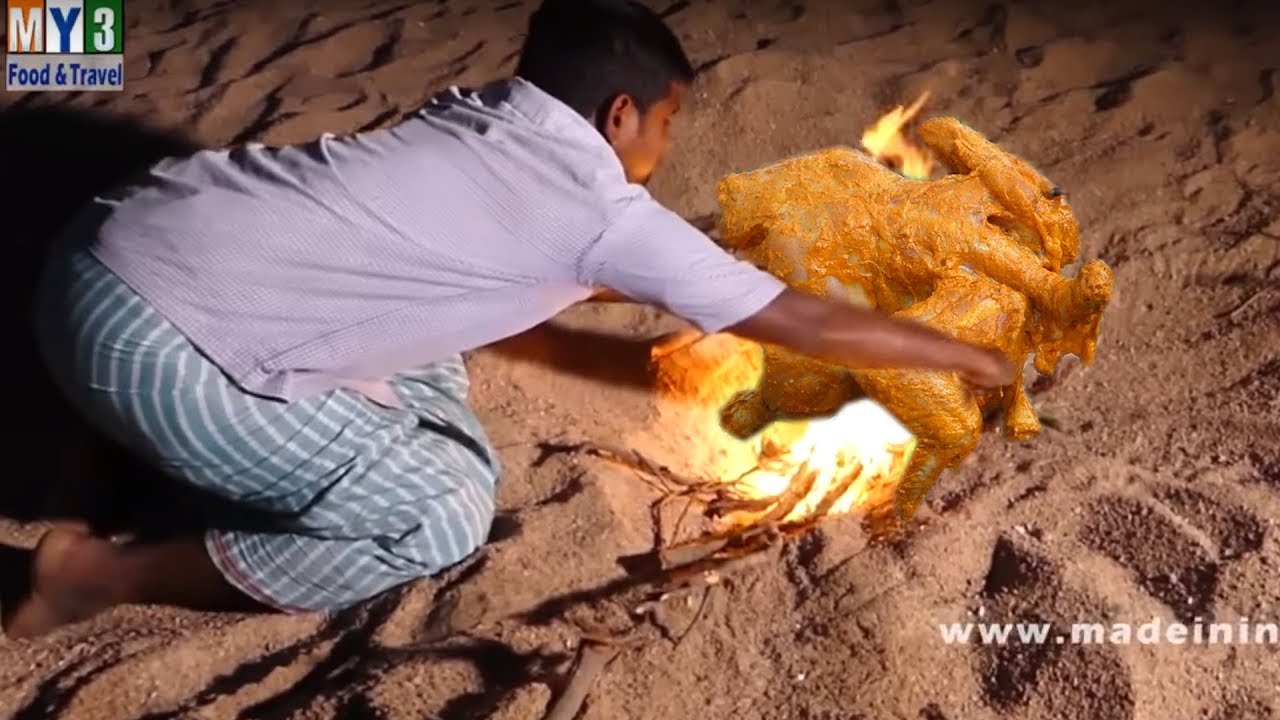 Without Oil Chicken Fry with Sand Fire | STREET FOOD