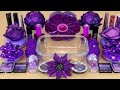 PURPLE SLIME. Mixing makeup and glitter into Clear Slime. ASMR Satisfying Slime Videos1080p