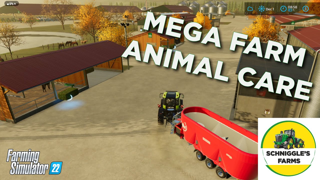 Feeding Animals on my Mega Farm! Michigan Farms Map | Farming Simulator 22