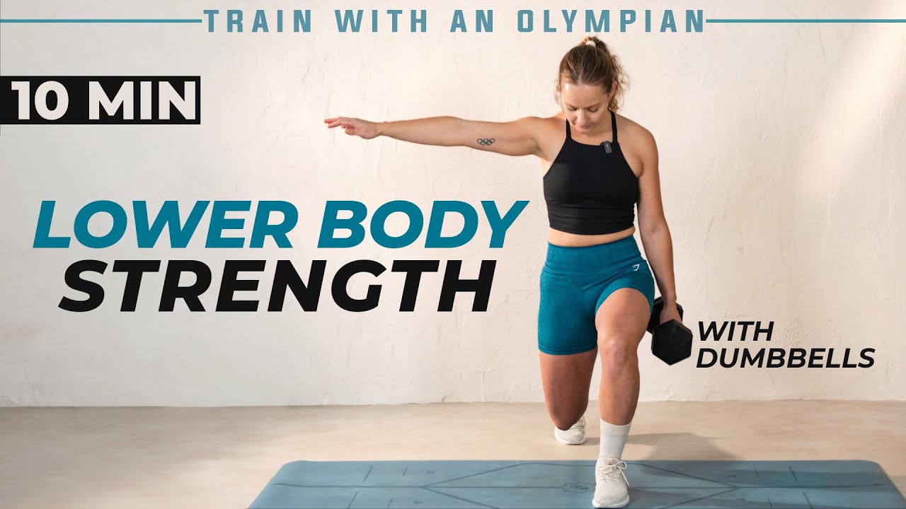 10 MIN LOWER BODY DUMBBELL Workout | NO REPEATS | Get Stronger Legs ...