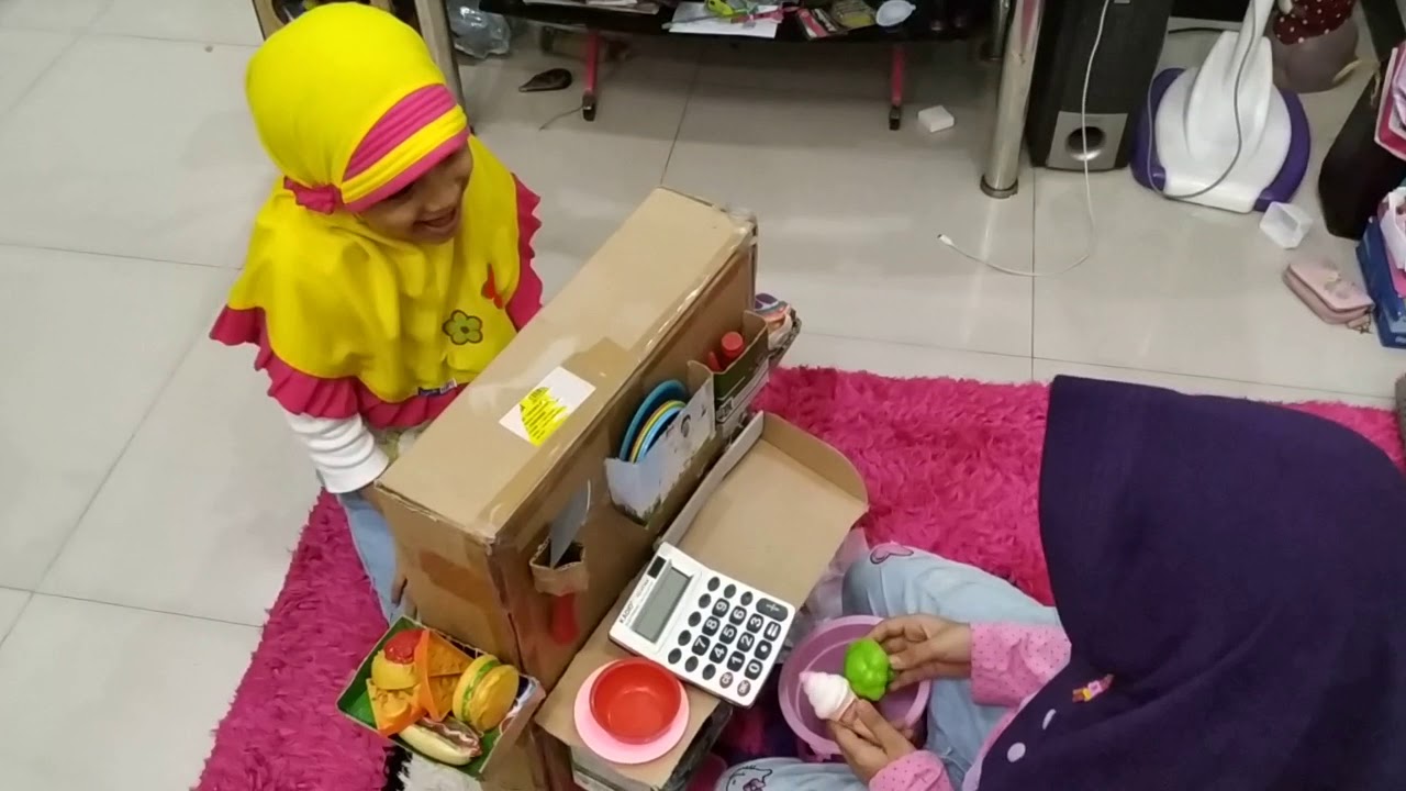 Kulkas mainan  dari kardus  kreativitas anak  YouTube