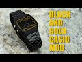 Black & Gold Casio F91W Inverted LCD and Strap Mod
