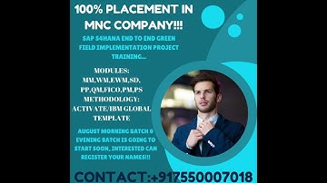 SAP S4HANA END TO END GREEN FIELD IMPLEMENTATION PROJECT TRAINING WITH 100% PLACEMENT ASSIST #job