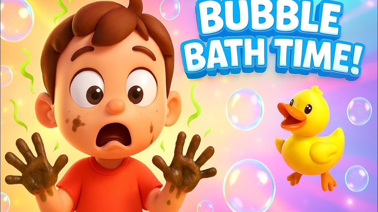 Bubble Bath Time Song | Wash & Clean Kids Rhyme | Fun Hygiene Cartoon for Children