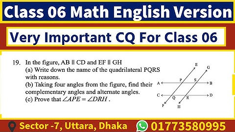 CQ from Basic Geometry|Exercise 6.2 |Class 06 Math English Version By Kbd Touhid  