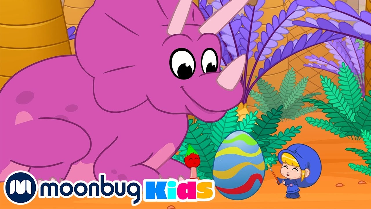 ⁣Wielkanocne malowanie jaj dinozaura | Bajki i piosenki dla dzieci! | Moonbug Kids po polsku