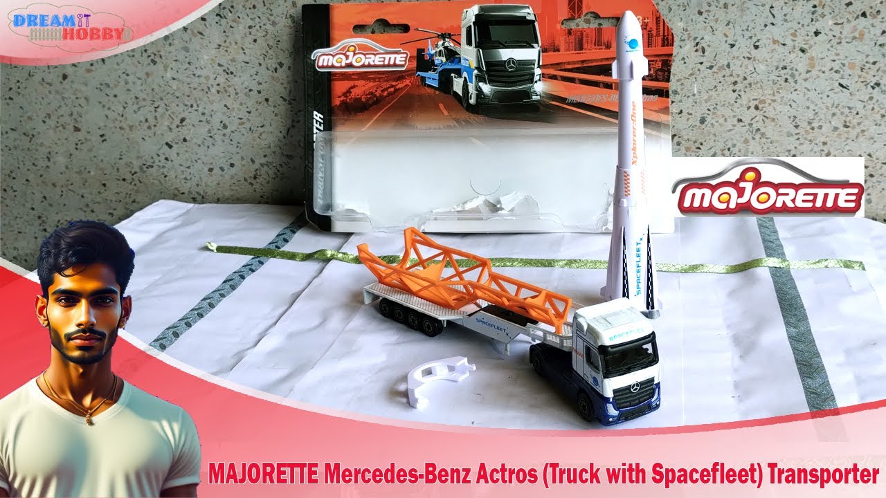 Majorette Mercedes Benz Actros Truck with Space Fleet Transporter | Unboxing Diecast Cars
