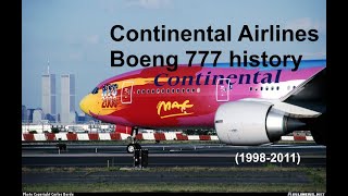 Continental Airlines Boeing 777-200 history (1998-2011)