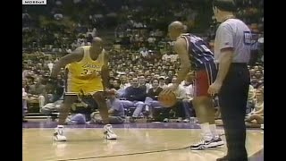 NBA On NBC - Barkley \& Olajuwon Battle Shaq \& Kobe (RIP) In LA! Great Finish! 1998