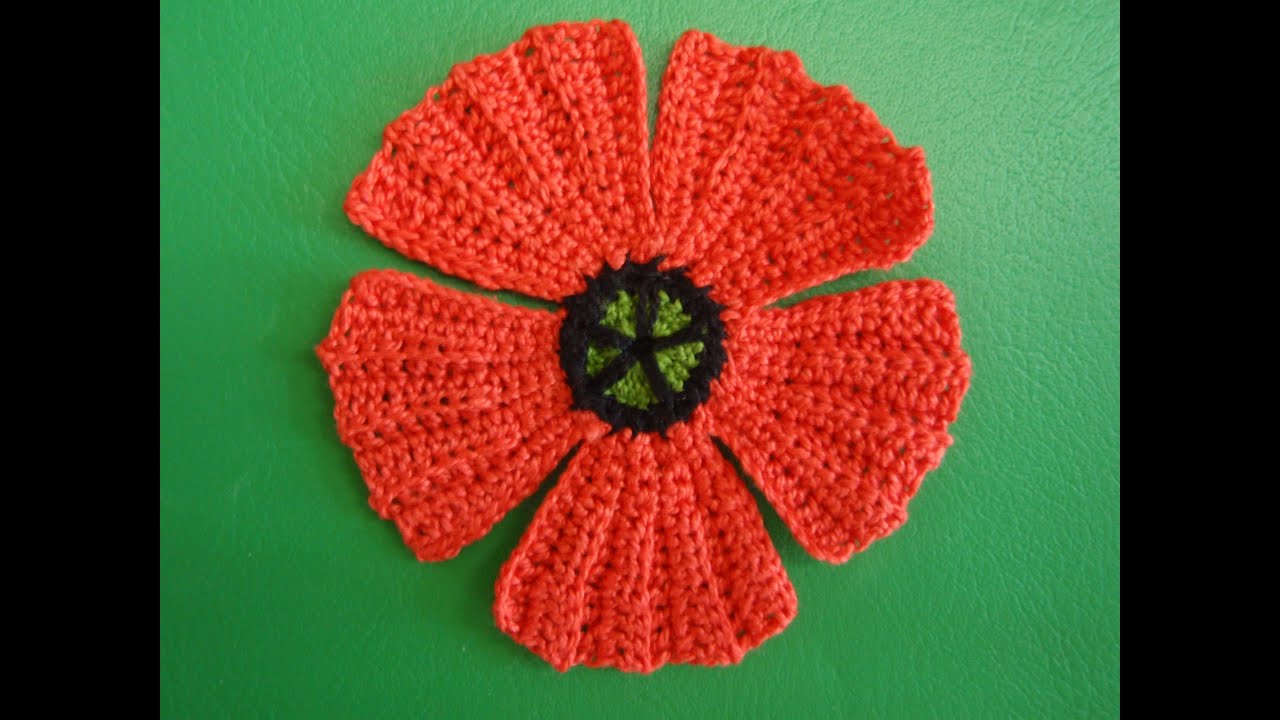 Цветок крючком Мак Ирландское кружево flower crochet poppy