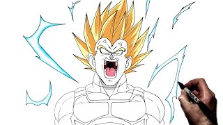 How To Draw MAJIN VEGETA SSJ2 - Step By Step Tutorial! 