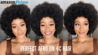 $79 AMAZON PRIME HUMAN HAIR WIG | HOW TO GET THE PERFECT AFRO ON TYPE 4C HAIR |  ft Yasgrl wigs