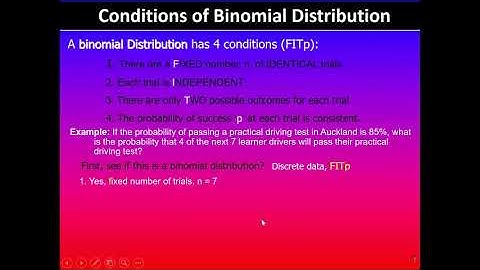 Probability Distributions | Binomial | Conditions | 91586 | NCEA Level 3 Statistics | NZQA 2020