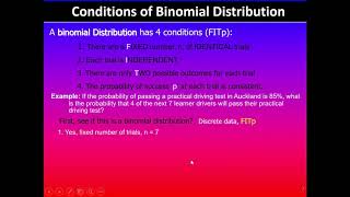 Probability Distributions | Binomial | Conditions | 91586 | NCEA Level 3 Statistics | NZQA 2020