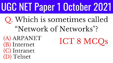 (Mock TEST #11) Information and Communication Technology (ICT) Most Expected 8 MCQs For NET Paper 1