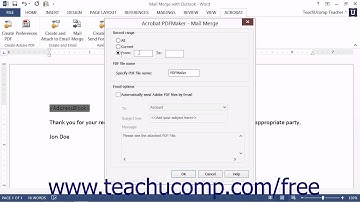 Mail Merge and Email in Word - Adobe Acrobat XI Training Tutorial Course