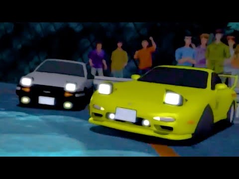 Initial D - First Race Ep4-Ep5 - Keisuke Takahashi Vs Takumi Fujiwara - Running In The 90S - Sub