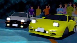 INITIAL D - FIRST Race Ep4-Ep5 - Keisuke Takahashi vs Takumi Fujiwara - Running in the 90s - SUB