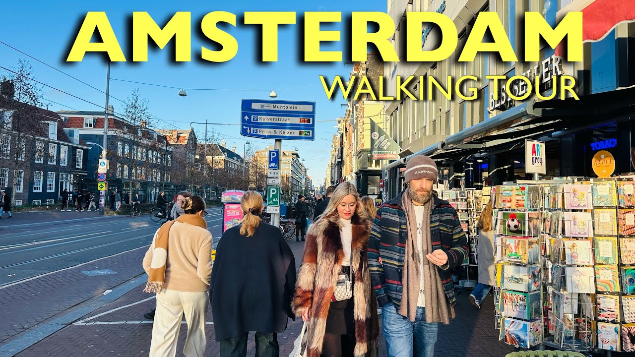 A WONDERFUL Sunny Winter Afternoon Walking Tour| Walking Tour in Amsterdam Central| Best Spots(4K)🇳🇱