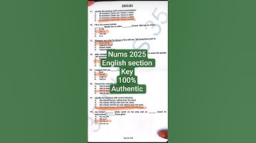 nums 2025 key #nums2025#mdcatenglish#nums2025key#mdcat2025#mentr