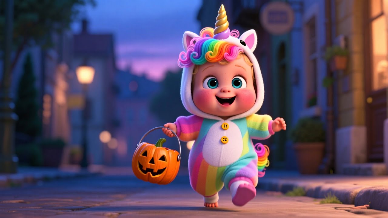 Halloween Night With Baby 🎃🌙🎵 Fun Holiday Song for Kids | Learn Numbers, Colors, ABCs