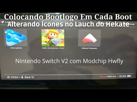Colocando Bootlogo e Alterando Ícones no Lauch do Hekate do Nintendo Switch V2 com Modchip Hwfly.