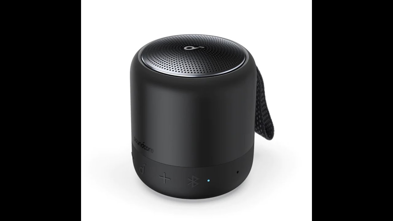 This Is a Black Anker Soundcore Mini 3 Bluetooth Speaker.
