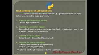 24  Python Routine Steps to Access MySQL DB in Telugu