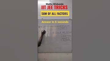 #jeemains #iitjeemains  #shorts #shortsyoutube #sumofdivisors #sumoffactors #divisors #factors