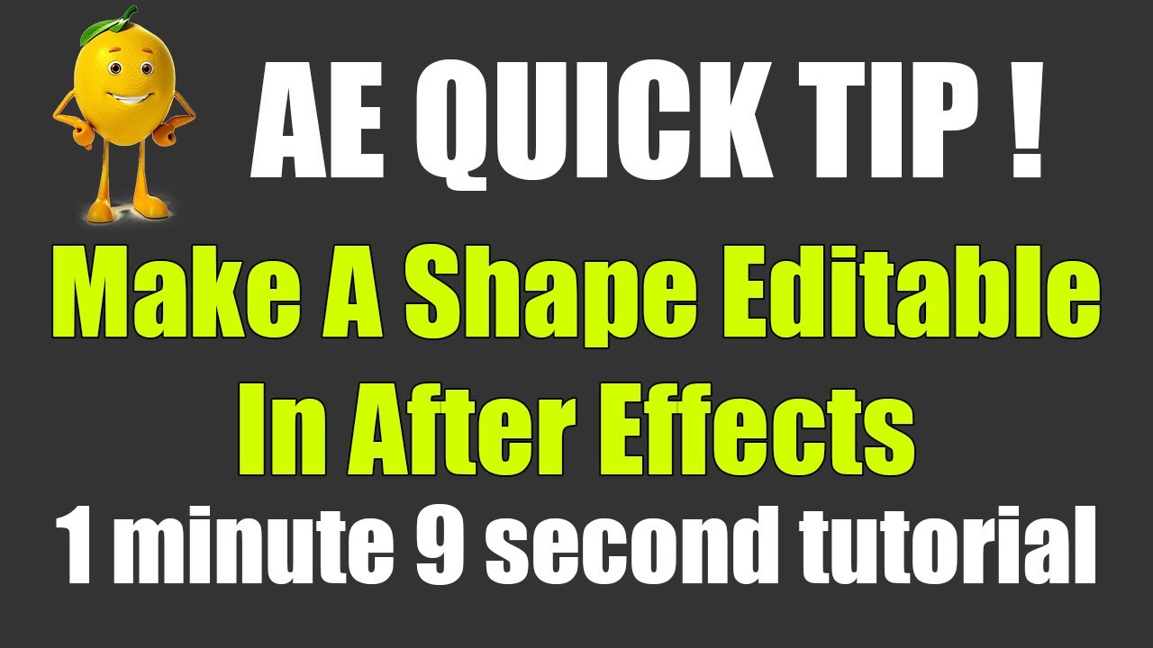 Make A Shape Editable In After Effects - YouTube