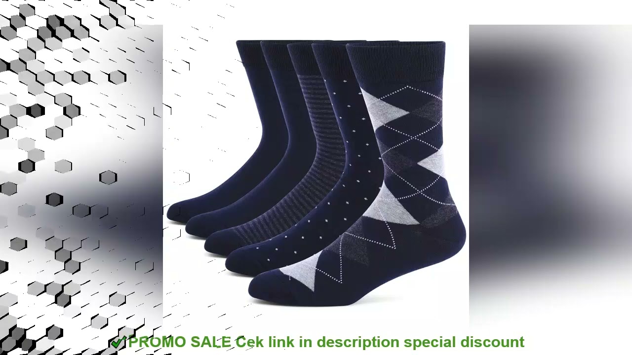 5 Pairs Mens Dress Socks Plus large Size?High Quality Combed Cotton Crew Socks?Black Cool Argyle Bre