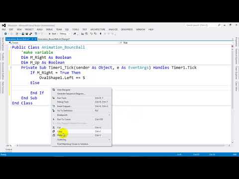 Simple Bounc Ball Animation on Form by timer in VB NET 2012
