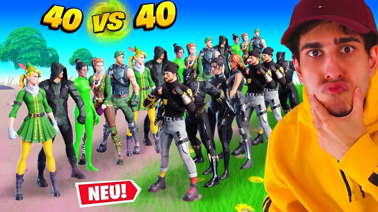 40x Grün GEGEN 40x Schwarz in Fortnite! (unglaublich)