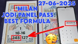MILAN DAY 27-06-2025 free otc satta matka 100% Fixx single ank tricks MILAN DAY Don't miss