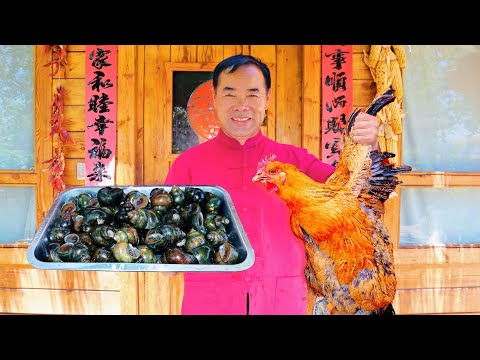 Little Hen Cooked With Huge Snails! Ancient Recipe! Tender and Juicy Chicken! | Uncle Rural Gourmet